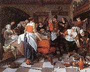 Jan Steen Celebrating the Birth Spain oil painting reproduction
